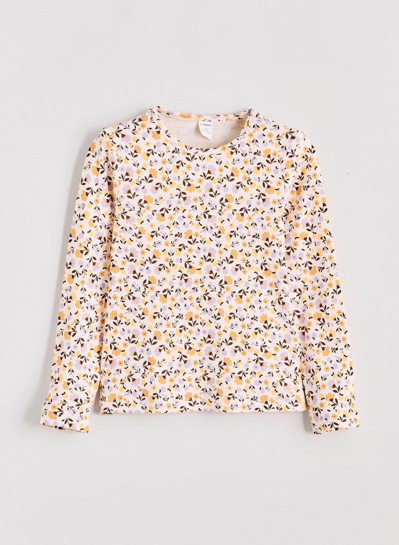 ال سي وايكيكي تيشيرت بناتي كم طويل ساده برقبة دائرية (2 قطعة) - Image 5